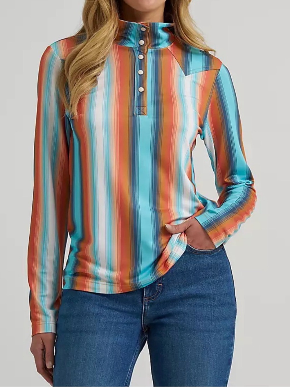 Wrangler Retro Skye Performance Quarter Snap Pullover Top shirt Sz S NWOT